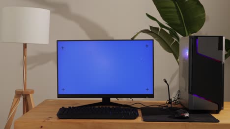 computer with chroma key green screen on monitor. gamer man playing in popular video games. programmer or hacker coding a code and working in networks, cyberspace. digital software, mobile app development. male specialist coding. web design. high quality 4k footage