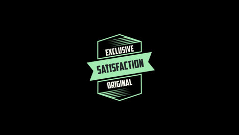exclusive-satisfaction-original-word-animation-motion-graphic-video-with-Alpha-Channel,-transparent-background-use-for-website-banner,-coupon,-sale-promotion,-advertising,-marketing-4K-Footage