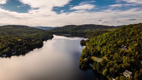 Aerial-view-of-Mountaineering-landscape-and-a-Lake-during-summer-in-Northt-America