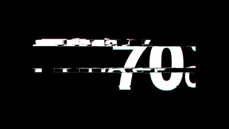 70% percent off glitch effect text digital tv distortion 4k loop animation