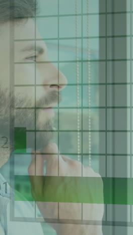 animación de las estadísticas y el procesamiento de datos sobre empresario