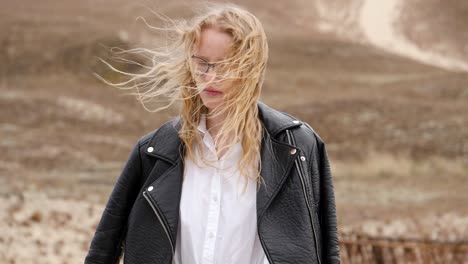 slow motion shot of beautiful woman and her sensual breathing