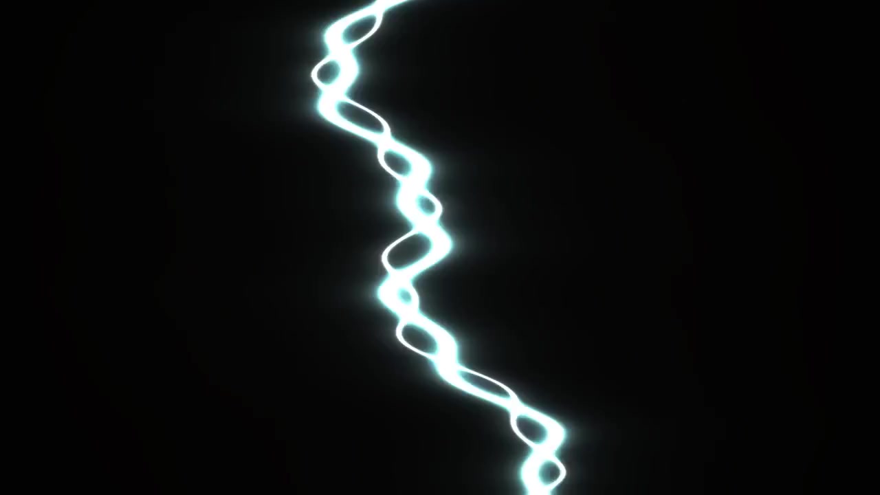 Linea di energia luminosa astratta pulsante con luce verde e blu