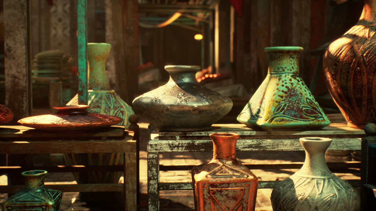 시장 상점 에 있는 세라 비 들 의 컬렉션