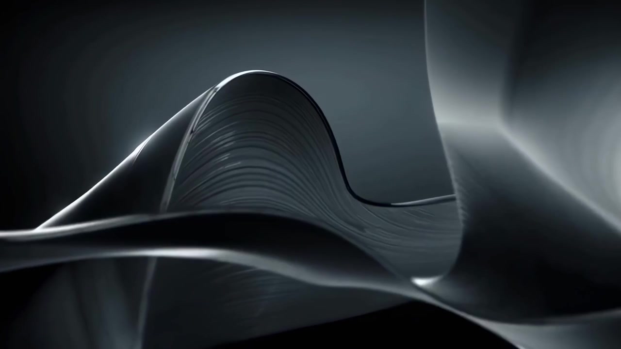 Abstrakcyjna animacja 3D płynących metalicznych powierzchni