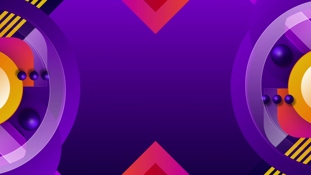 Abstract Geometric Motion Background with Rotating Spheres and Shapes