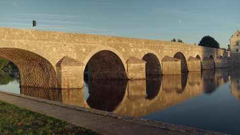 the montrichard bridge over the idyllic cher river in france