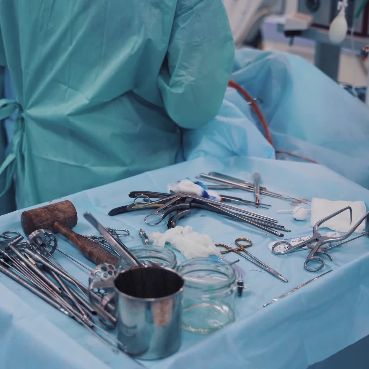 Equipment in room of hospital