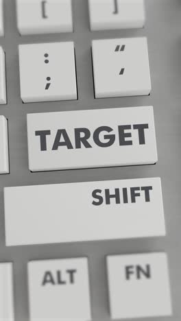 presión del botón objetivo en el teclado vídeo vertical