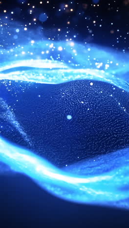 the image is a blue wave with a lot of stars in it. the stars are scattered all over the wave, creating a sense of movement and energy