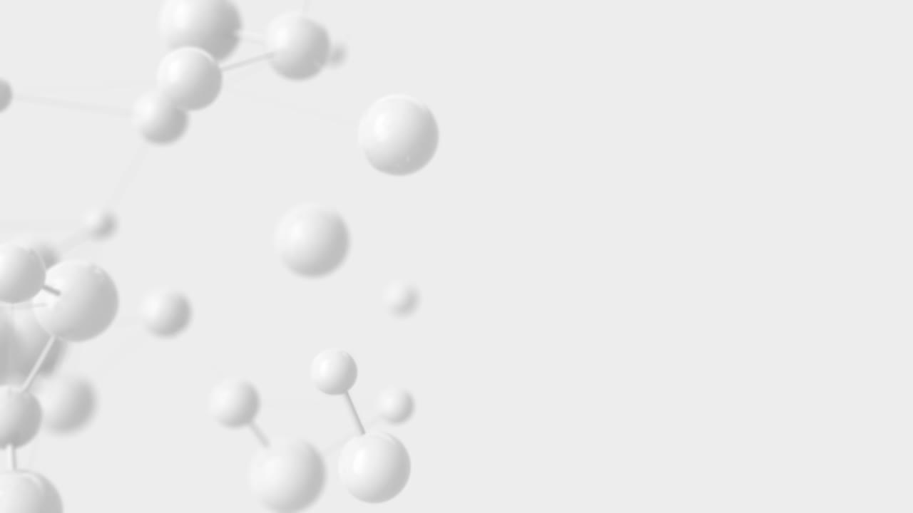 Soft Science Background, Spheres with Links Fly Up and Burst on a White Background