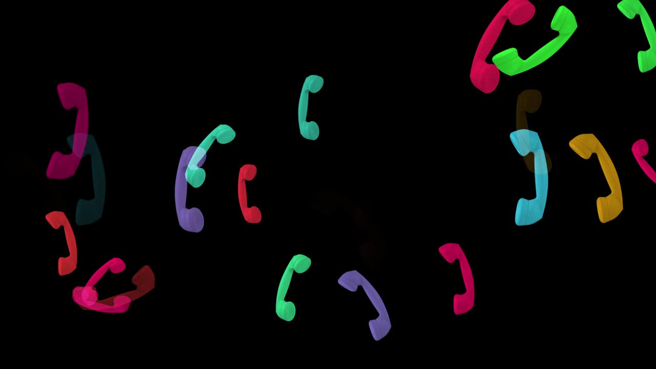 오래된 전화는 움직이는 loopable 애니메이션, 검은색 배경