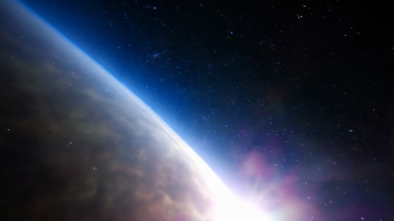 tierra desde el espacio al amanecer o al atardecer