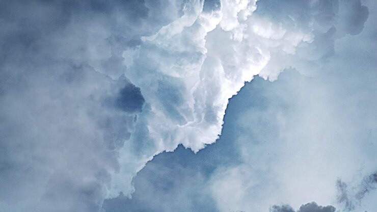 a thunderstorm and lightning in the thick clouds