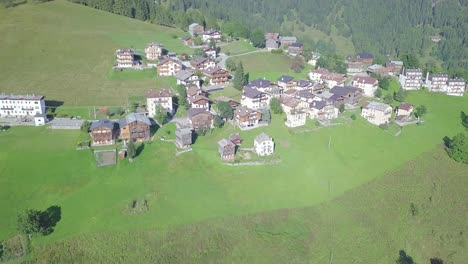 aerial view of a picturesque mountain village