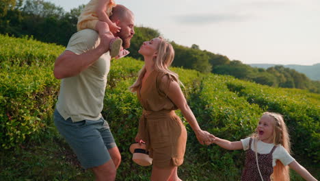 family fun in a tea plantation