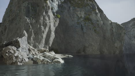 tranquil cove with rocky cliffs