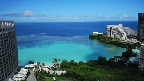 Blick-Auf-Den-Strand.-Drohnenaufnahmen-Von-Guam,-Amerika