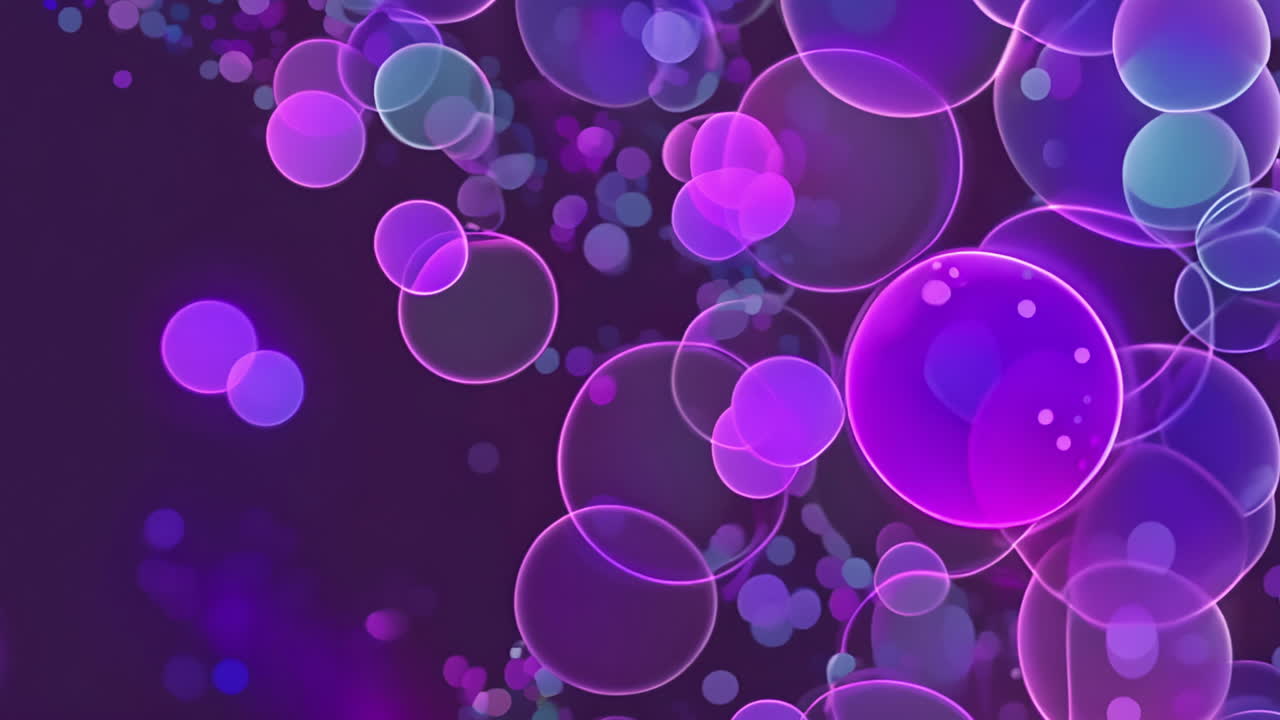 burbujas púrpuras y rosas flotando, animación abstracta
