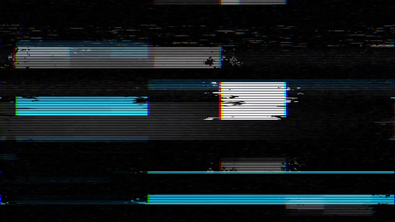 Abstract Digital Glitch Effect with Flickering Horizontal Bars