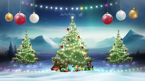 árboles de navidad en el fondo nevado bucle infinito