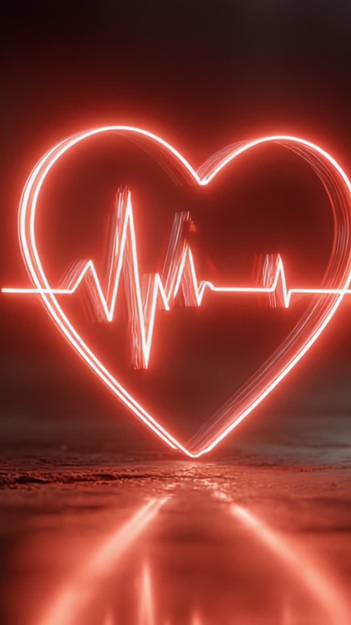 A Vibrant Heartbeat Pulse Animation in Red Illuminates Themes of Love, Life, and Vitality, Capturing the Essence of Emotion and Connection Through Dynamic Visuals