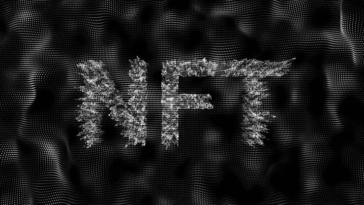Animatie van NFT op zwarte achtergrond