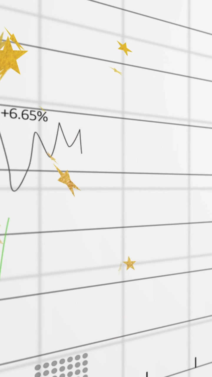 Vertical video: View panning right chart showing black line dropping, stars drifting, showing shift