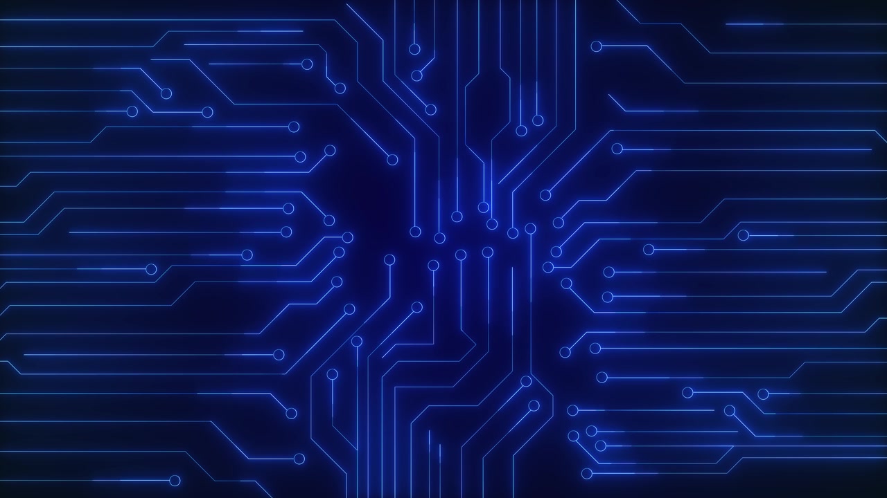 4k 3d digital data moving on circuit board and cpu 4k backgrounds computer processing and organizing