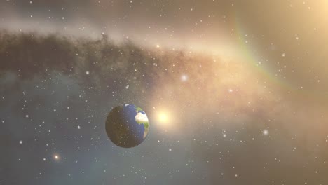 Planet-Erde-Mit-Galaxienhintergrund,-Großes-Universum