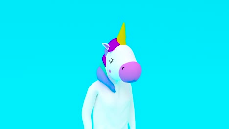 unicorn hands waving to say hello. loop animation with alpha mask 4k animation