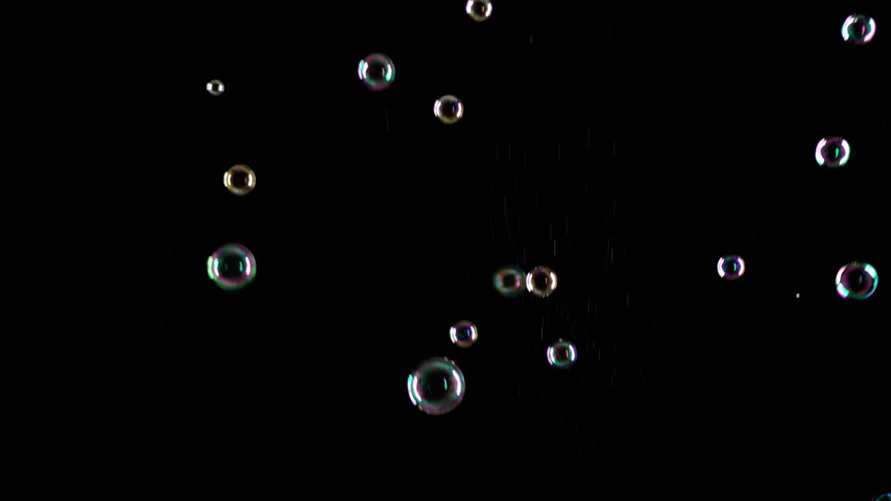Soap Bubbles on Black Background
