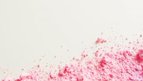 video of pink powder with copy space on white background