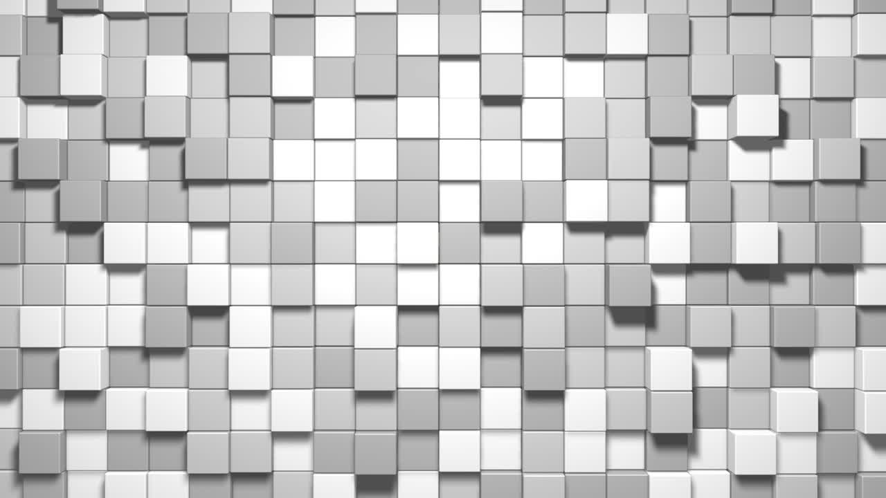 3d 추상 큐브 루프: 비디오 게임 이소메트릭 기하학 모자이크 파동 패턴: 색 회색 블록을 사용하여 언덕 풍경 건설