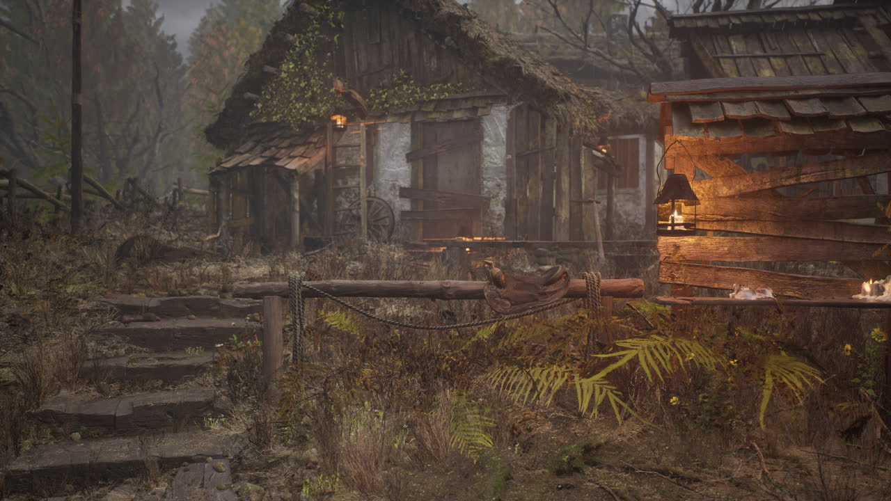 antigua casa de granja en lituania con una valla