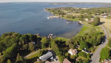 Aerial-beautiful-footage-over-the-picturesque-village-called-Sturko,-located-in-Karlskrona-Sweden-14