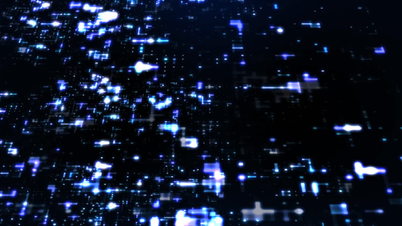 abstracto 3d movimiento datos digitales partícula ciberespacio o tecnología de fondo, animación bucle sin fisuras 4k