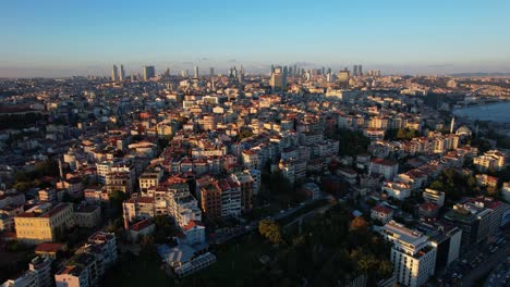 aerial view of skyscrapers istanbul at sunset - 4k drone footage