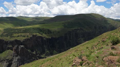 peaceful view downstream: maletsunyane river canyon in lesotho, africa