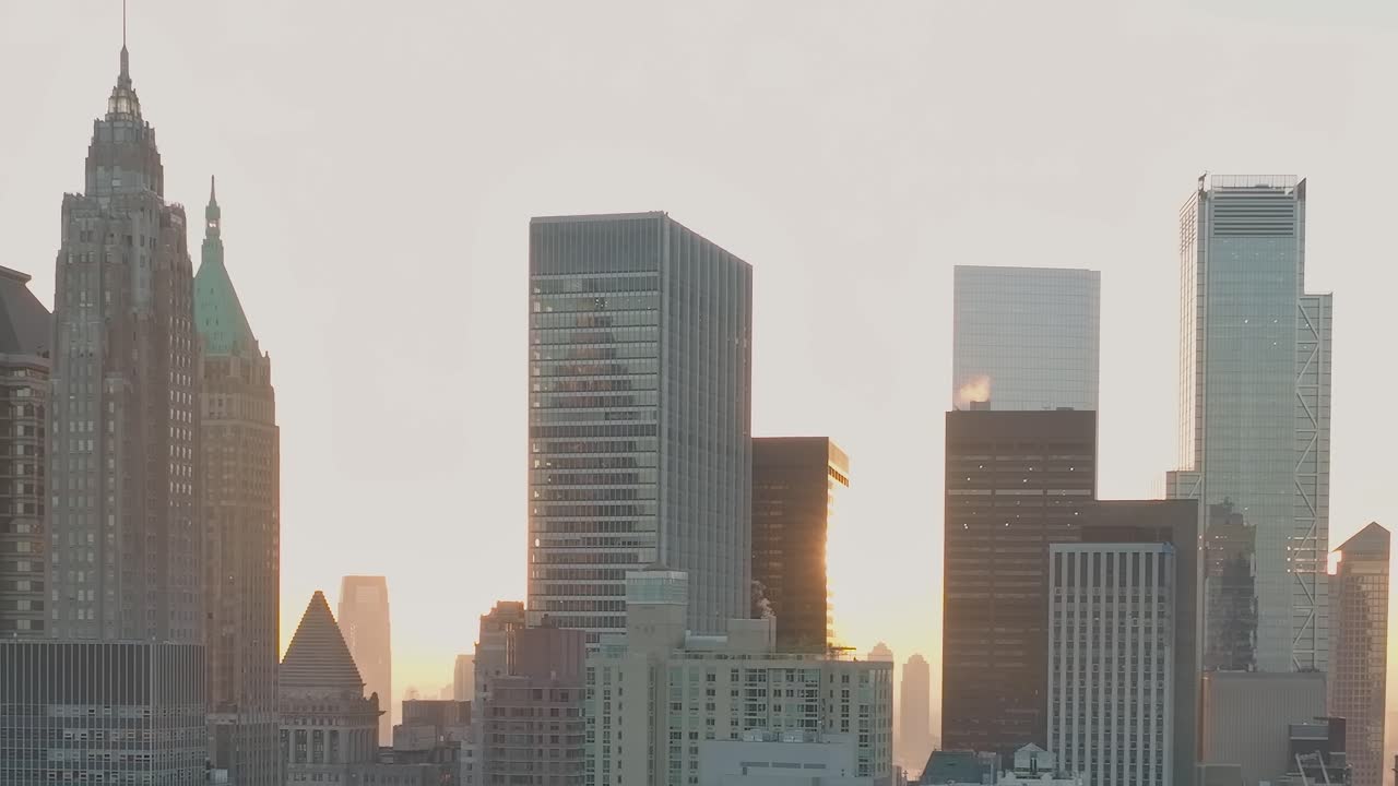 Cityscape with Skyscrapers at Dawn