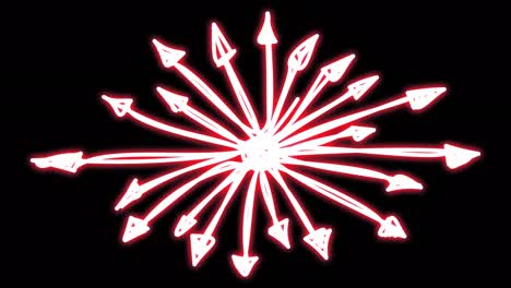 neon arrows with movement in all directions.