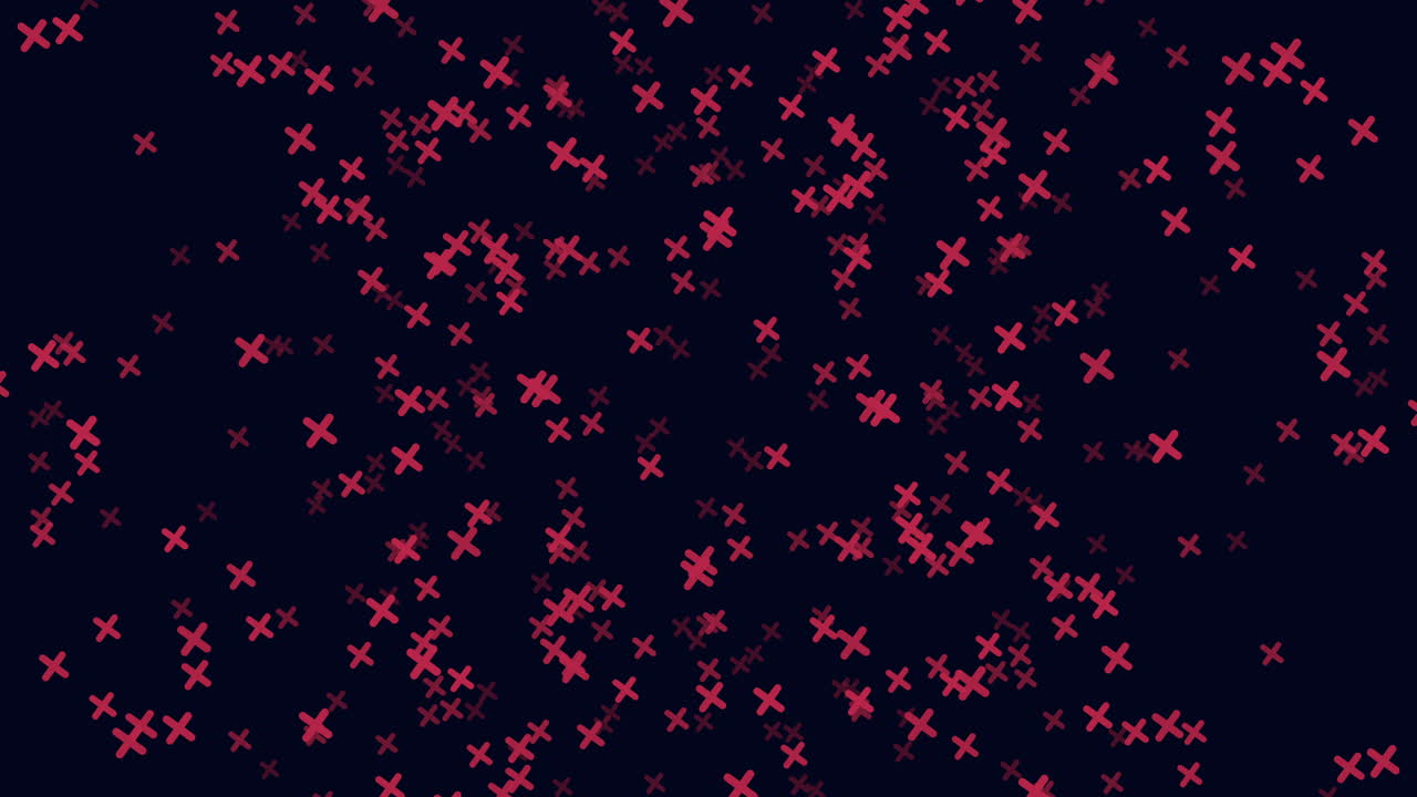 Mystical star striking red crosses on a dark background