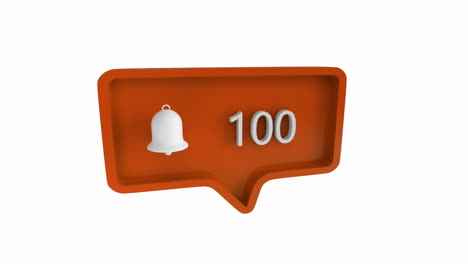 bell icon with increasing number count for social media