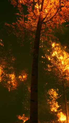 forest fire at night