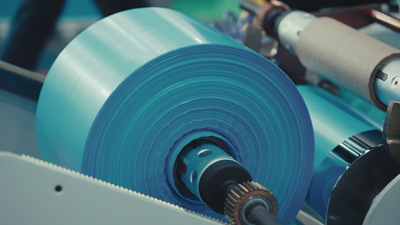 Plastic Roll in a Manufacturing Machine