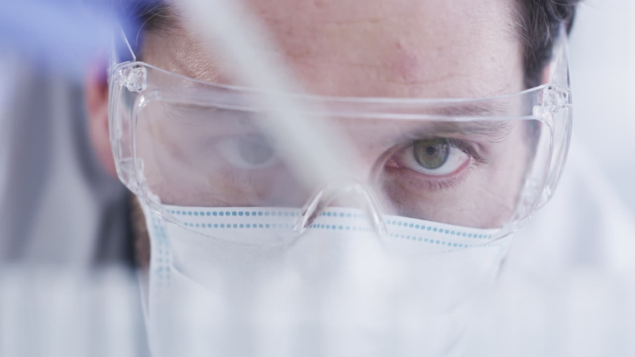 científico de laboratorio, máscara facial