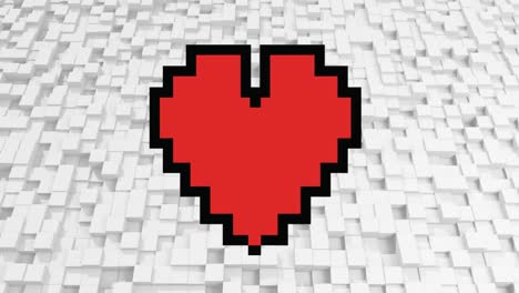 pixel heart with pixel cubes