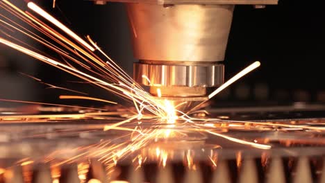 cnc laser cutting of metal, modern industrial technology.