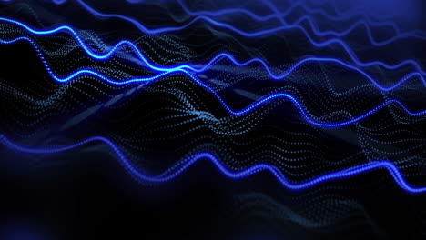 animation of blue spots moving on black background