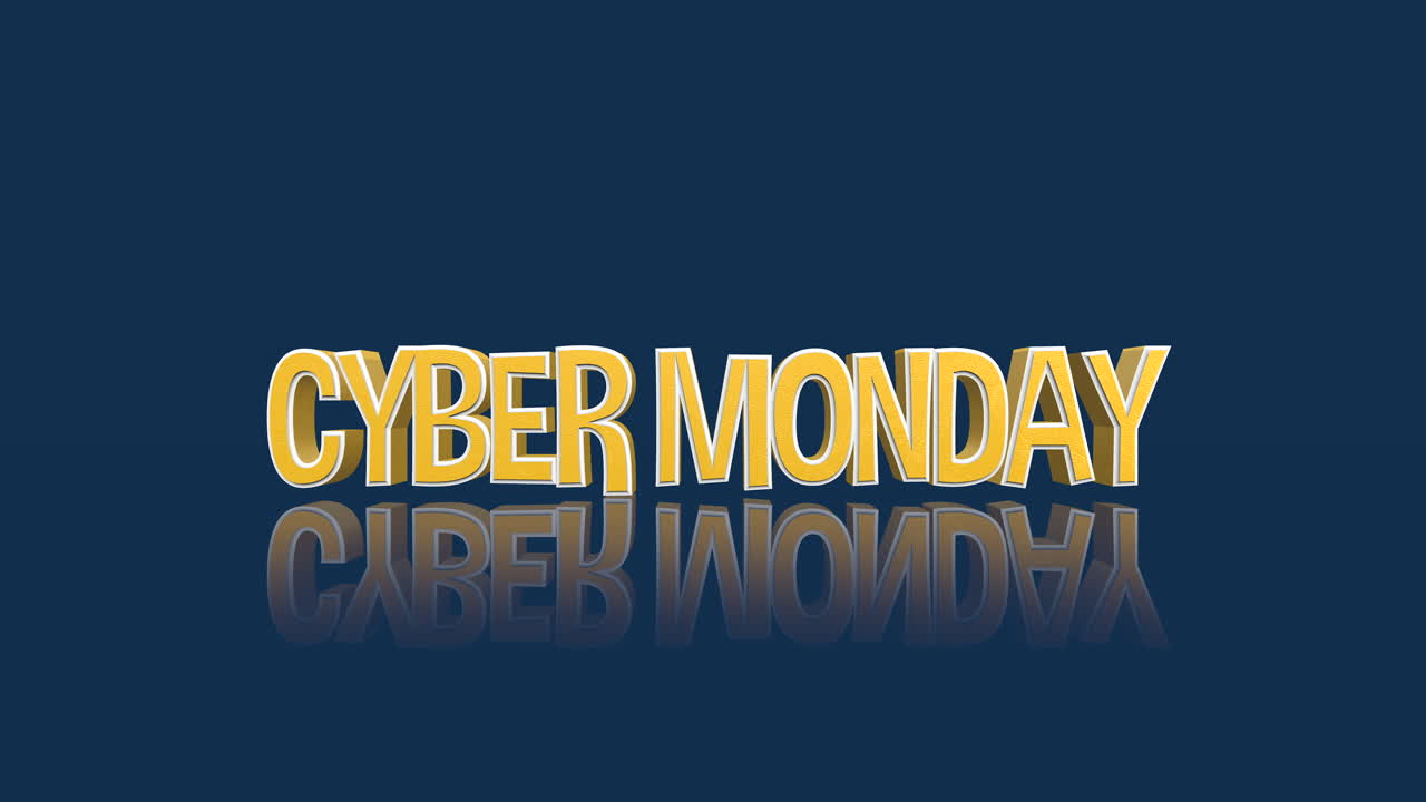 dibujo animado cyber lunes texto en gradiente azul limpio